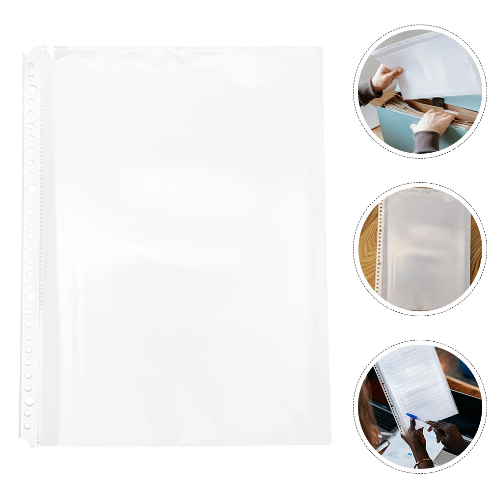

20pcs A4 Document Folder Inserts Clear Plastic Binder Sleeves Loose Leaf Pockets For Recipes Photos Certificates Cashes