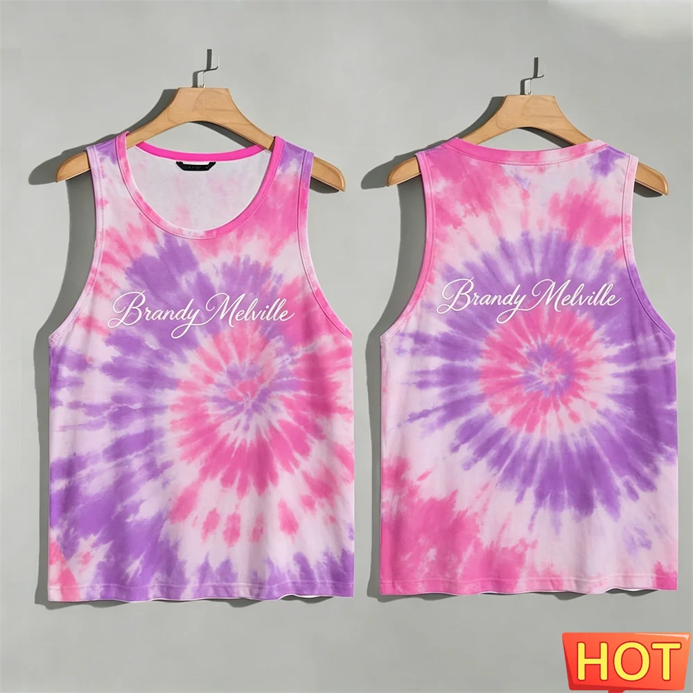 Summer Women's dance fitness vests 3D tie-dye tanks top for women Women's home sports tank top men's t-shirts womans y2k clothes