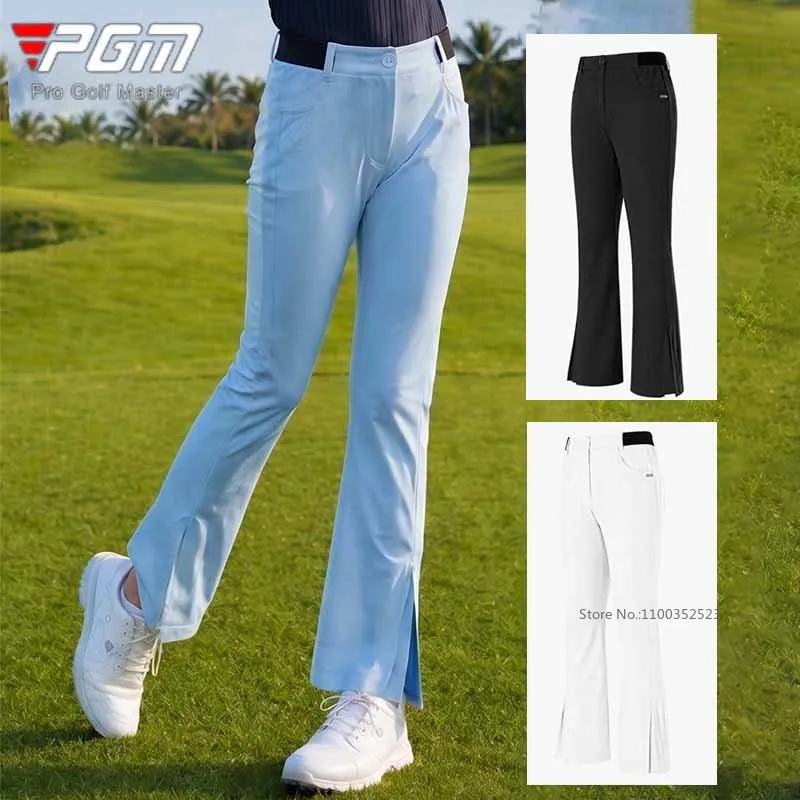 Pgm Golf Pants for Teenage Girls High Waist Flared Sweatpants Kids Waterproof Slim Casual Sports Trouser Soft Elastic Golf Pants