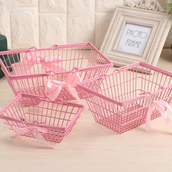 Mini Storage Basket Desktop Finishing Cosmetics Jewelry Storage For Girl Dormitory Desktop Organization Container Baskets