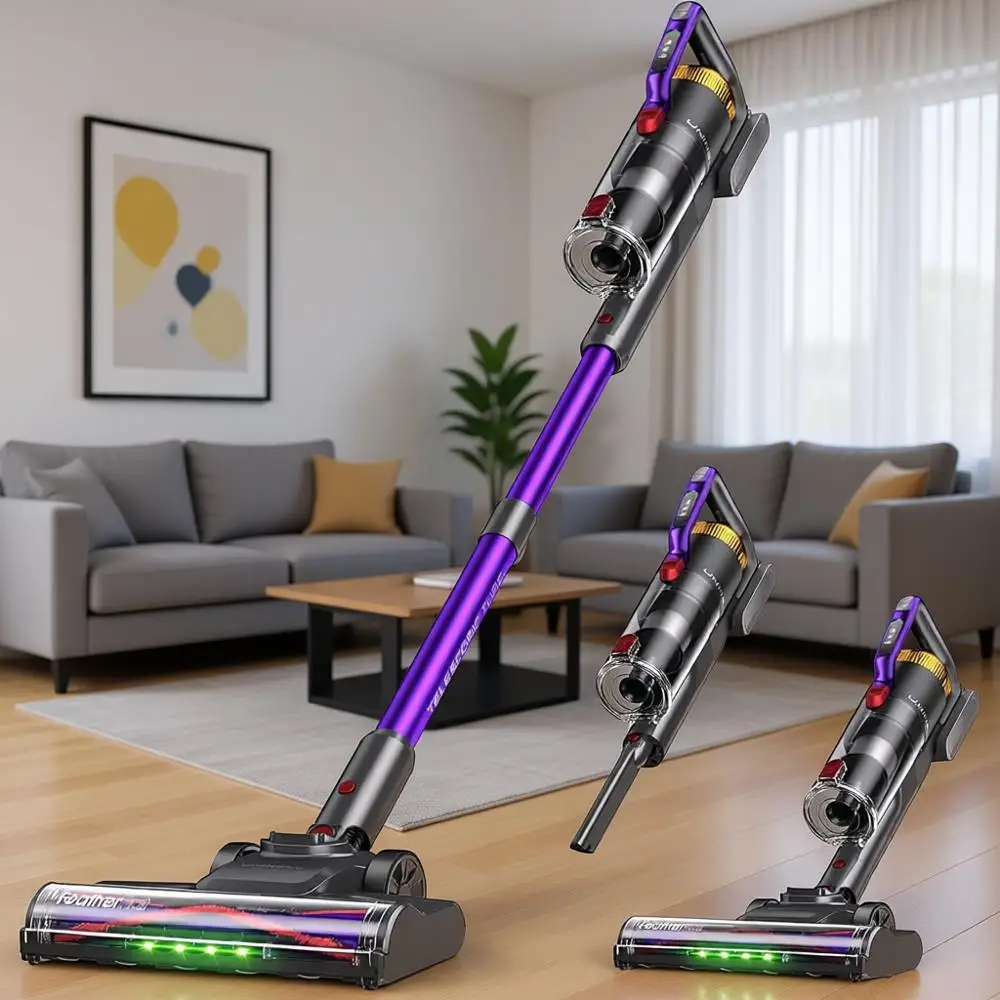 Cordless Vacuum Cleaner, 48000Pa/550W, Lightweight Stick Vacuum with 65Mins Runtime, Self-standing & Wall Mount Charging, Pet Ha