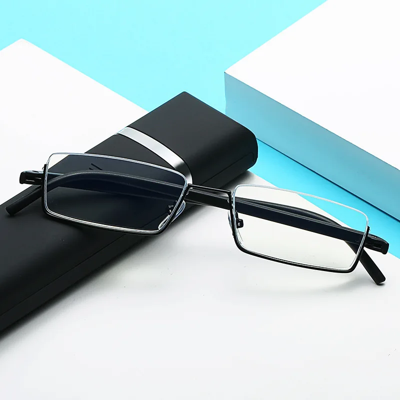 TR90 Reading Glasses with Case for Men HD Anti Blue Ray Ultra Light Eyeglasses with Case Fashion Reading Glasses for the Elderly