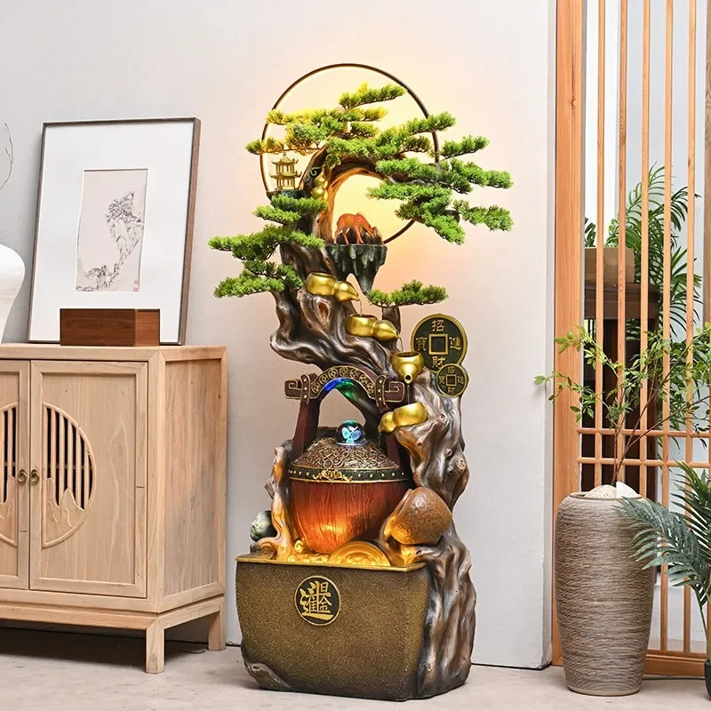 for Rockery Flowing Water Fountain Landscape Circulating Water Office Living Room Decoration Gourd Feng Shui Wheel Floor to