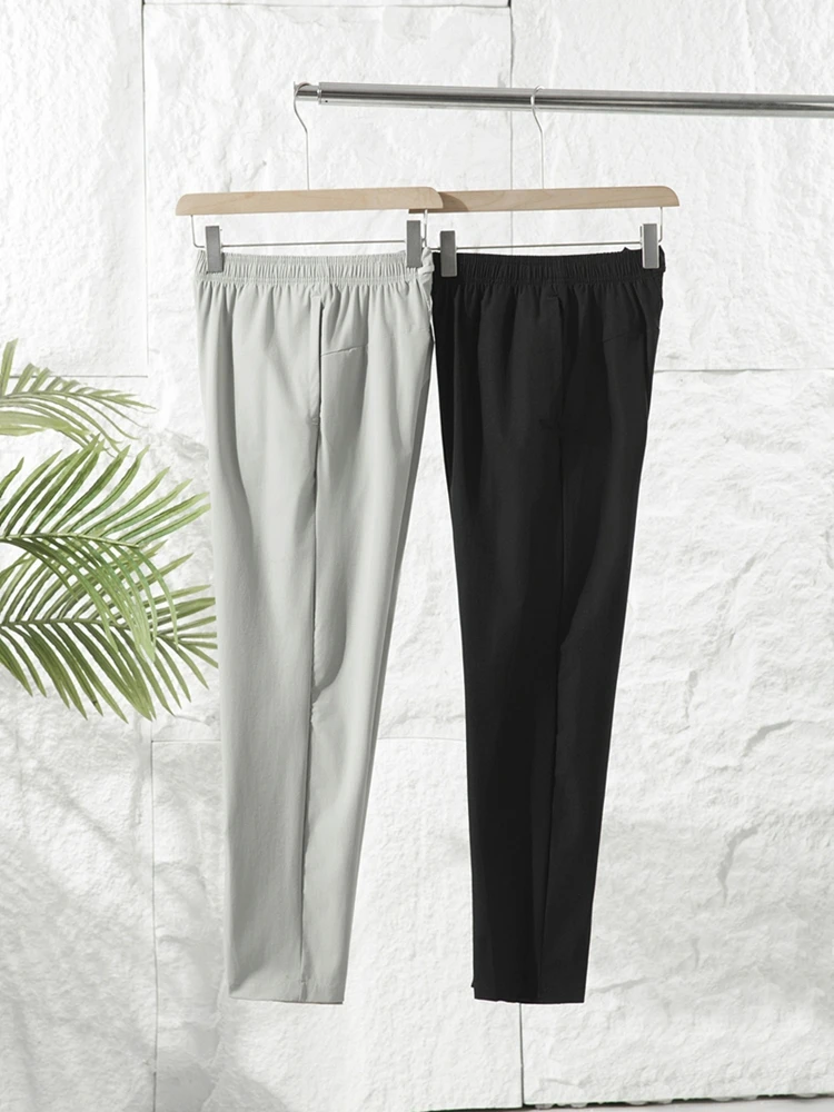 

Мужские летние повседневные брюки LULU с высокой талией, прямые, дышащие, быстросохнущие, для активного отдыха, с эластичным поясом, водонепроницаемые