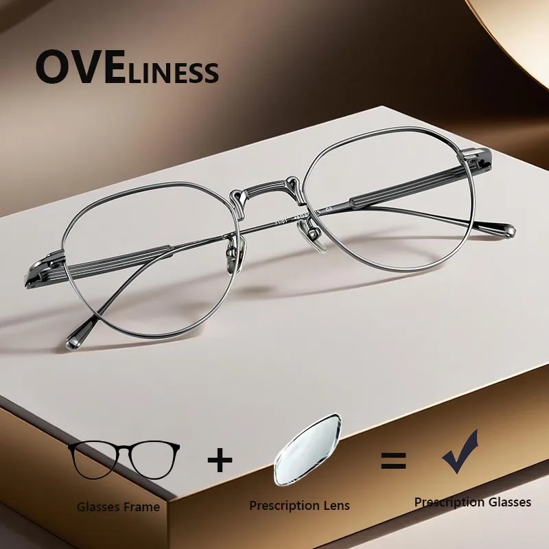 

Pure Titanium optical Glasses Frame Men Vintage Round Eyeglasses frames Women Prescription myopia UIltralight Eyewear Spectacles