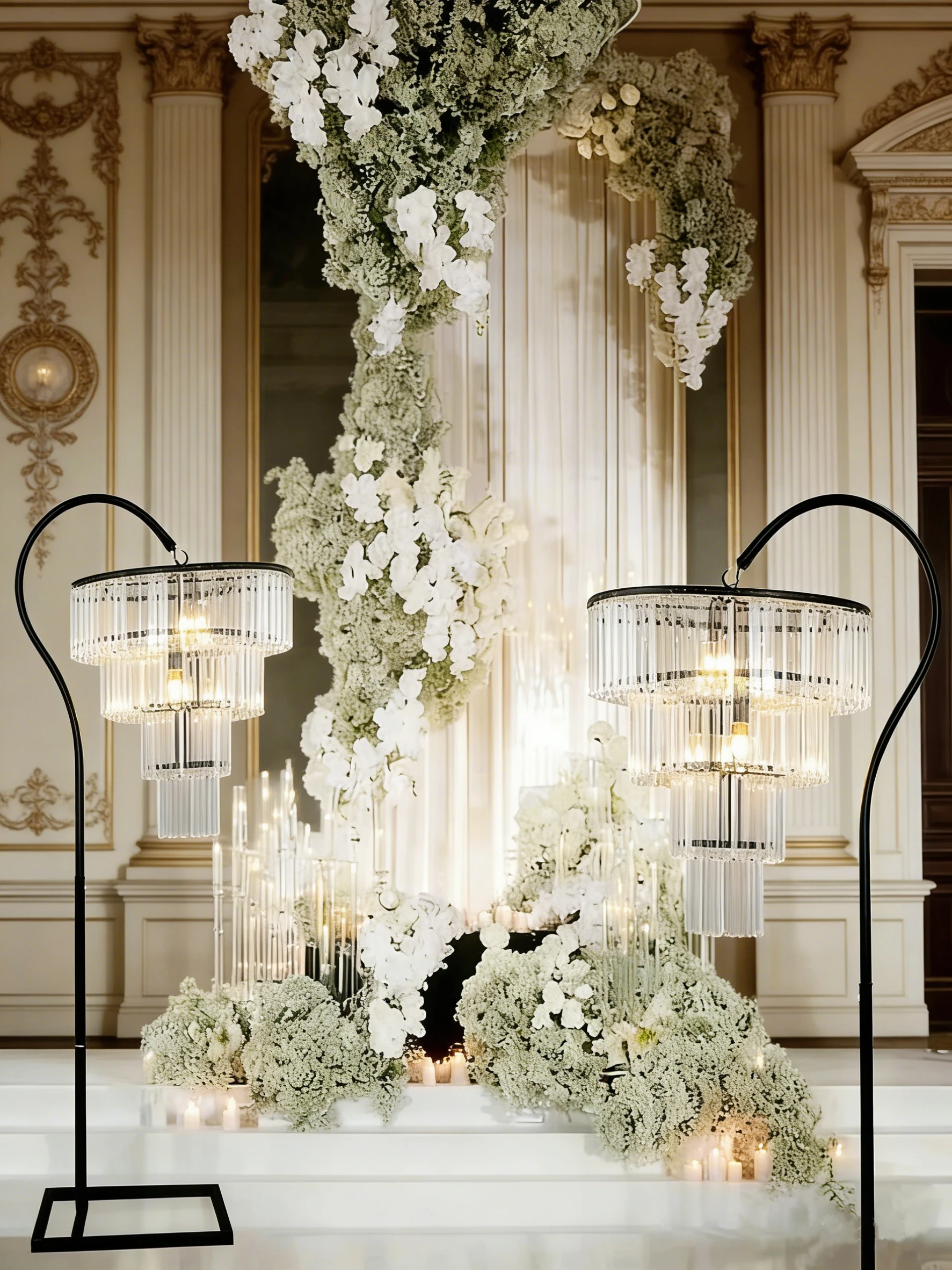 

Acrylic Crystal Ice Strip Wedding Decoration Hanging Ceiling Props for Wedding Birthday Engagement Anniversary Party Event 8Pcs