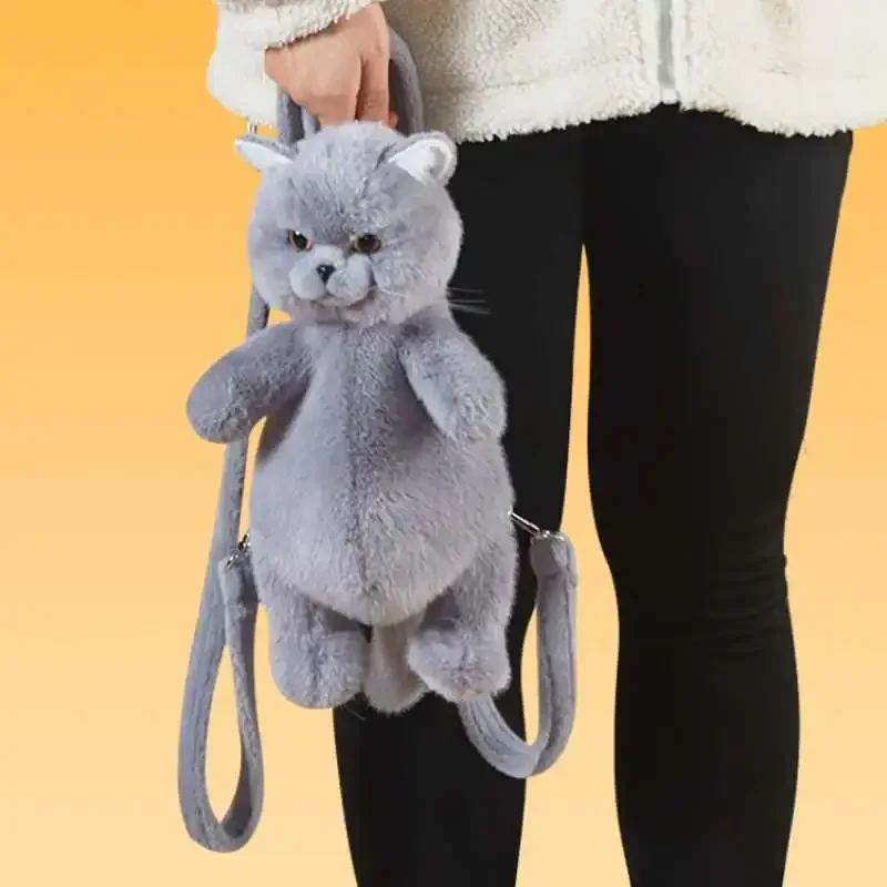 

Blue Cat Backpacks Plush Toy Cute Fabric Animal Bag Girls Boys Plush School Satchel Kindergarten Plus Backpack Kids Gifts