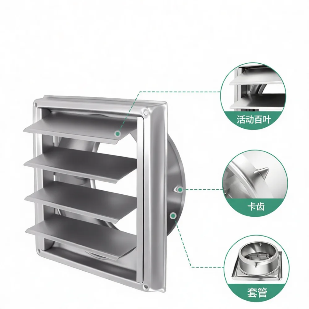 Stainless Steel Exhaust Vent Cover 4 5 6 Inch Dryer Hood Wall Air Outlet Grille For Outdoor Ventilation System Protector