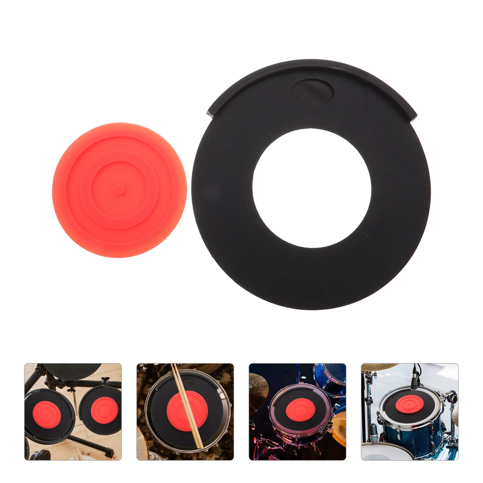 

Silent Drum Practice Pad Rubber Mute for Kick Snare Drums Noise Reduction Sound Dampening Portable Home Studio Drumming