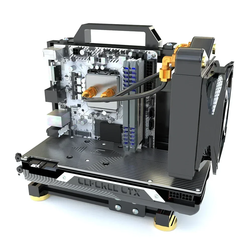 Casing ITX MATX ATX Gamer, lemari PC Desktop MOD, rak rangka terbuka, pendingin air, casing Gaming komputer kepribadian vertikal