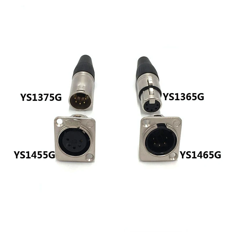 

YS1375G/YS1365G 5-Pin XLR Male/Female Plug & YS1455G/YS1465G 5-Pin XLR Socket Professional Audio Connector