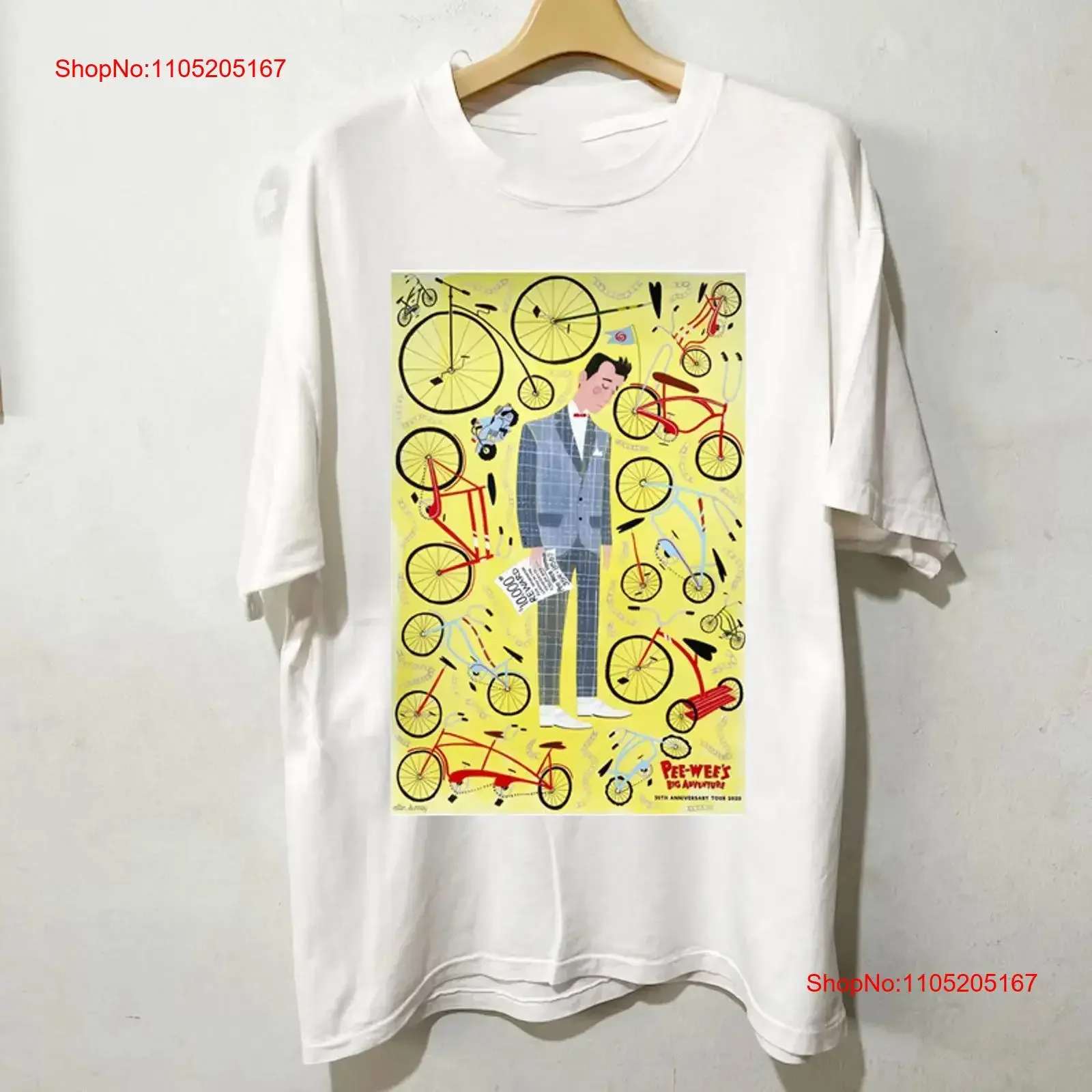 Pee Wee Herman ANNIVERSARY poster white T shirt All sizes XB583 vintage Washed graphic Casual streetwear designer clothes