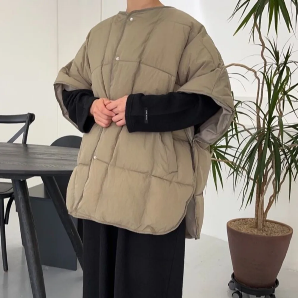 เสื้อกั๊กผ้าฝ้ายสไตล์เกาหลีย้อนยุคสำหรับผู้หญิง ทรงหลวม แฟชั่นทันสมัย ให้ความรู้สึกหรูหรา สไตล์ลำลอง เสื้อผ้าฝ้ายแฟชั่น