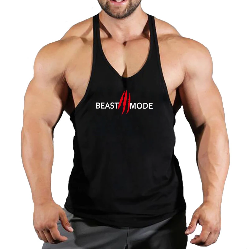 Vest Men's Singlets Gym Sports Gym Shirt Man Sleeveless Sweatshirt Stringer Beast Wear T-shirts Suspenders Man Clothing Top