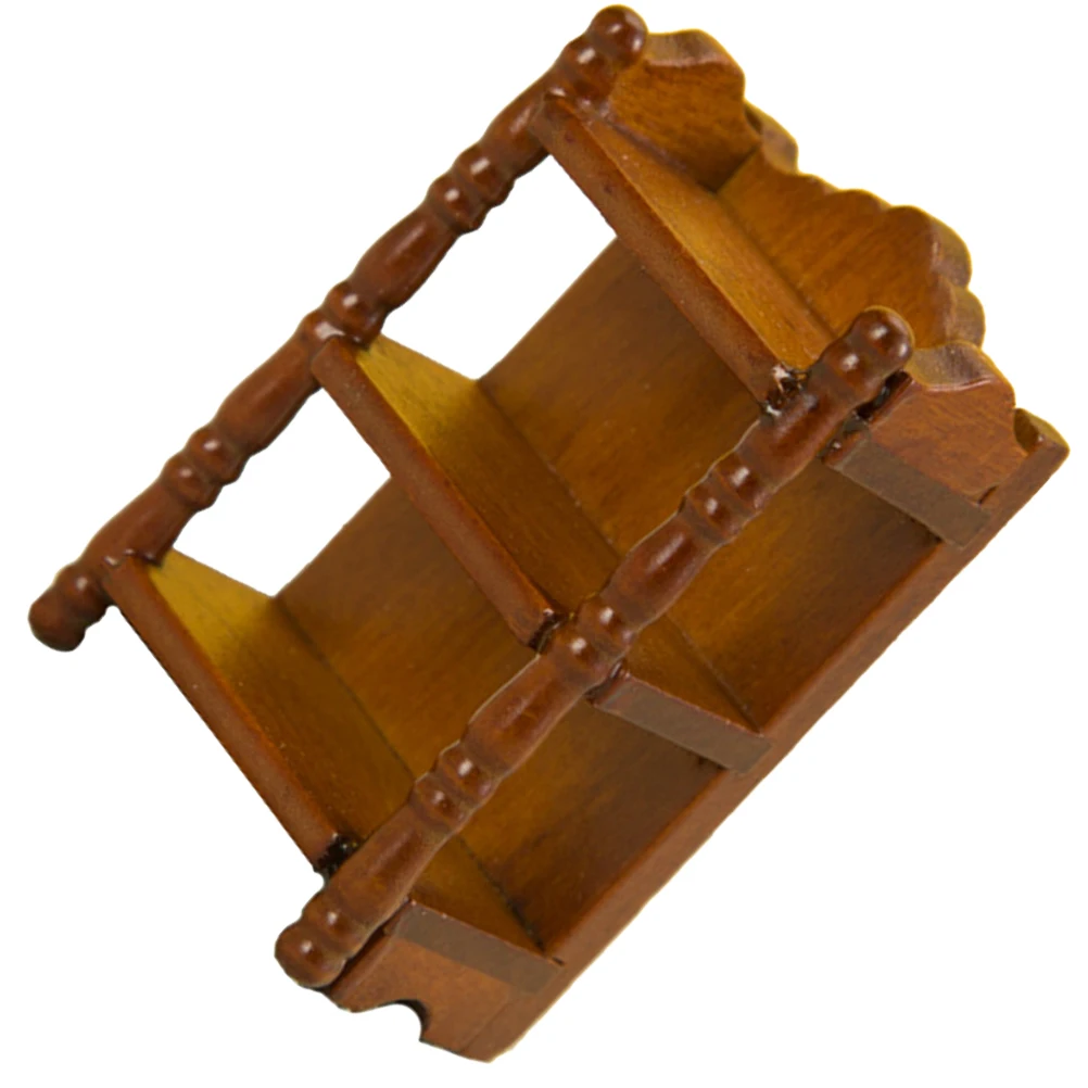 

Miniature Wooden Furniture 1 12 Walnut Durable Storage Rack Mini House Decor Model Accessories l scaping mini house delightful
