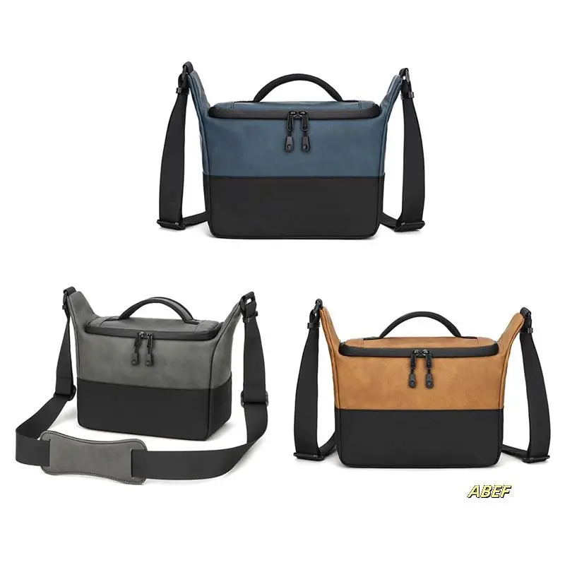 プロフェッショナルデジタル一眼レフカメラバッグレンズ写真撮影バッグ防水レザーショルダーバッグキヤノン/ニコン/ソニーカメラ A