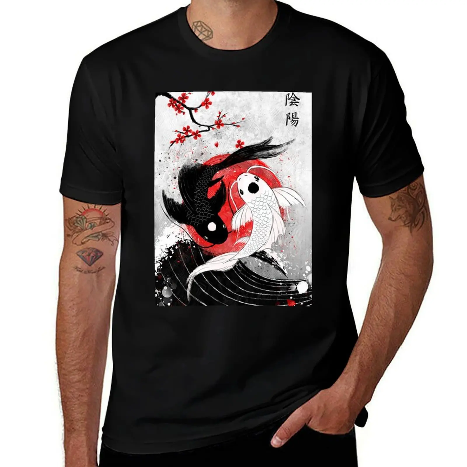 Koi Fishes T-Shirt Outdoor Sports Short Sleeve Top