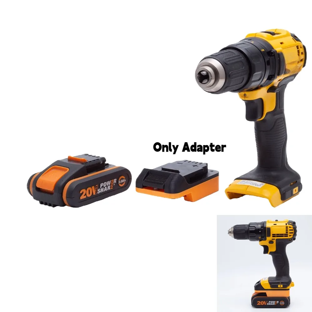 Battery Adapter/Converter for WORX 20V 4 PIN Li-ion Battery TO DeWalt 18V 20V Series Cordless Power Tools(Only Adapter)