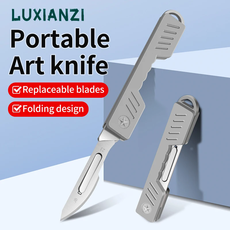 LUXIANZI Mini Pocket Knife for Outdoor Camping,Hiking Survival self defense Fixed Blade Multi EDC Tool Small Portable Knife