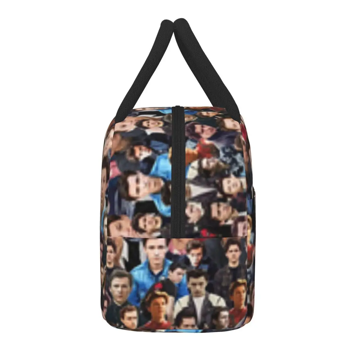 Bolsa de almuerzo con Collage Tom Holland para la escuela, impermeable, enfriador térmico, fiambrera aislada, bolsas de mano para niños y mujeres