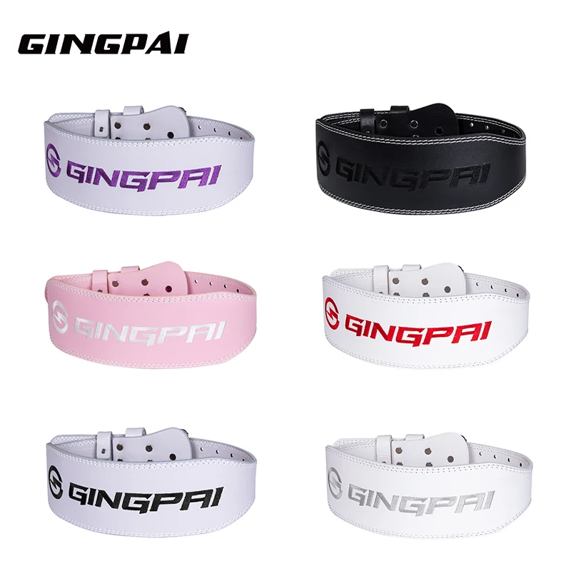 Cowhide Weightlifting Belt for Bodybuilding Squatting Lower Back Support Workout Belt Gym Strength Training Waist Protection