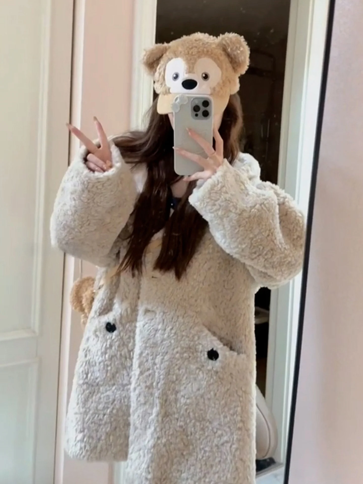 

Korean Sle Lazy Lamb Fur Hooded Jaet Women's Autumn Winter Thiened Coat Stand Version Polyester Fiber Warmth for Ladies