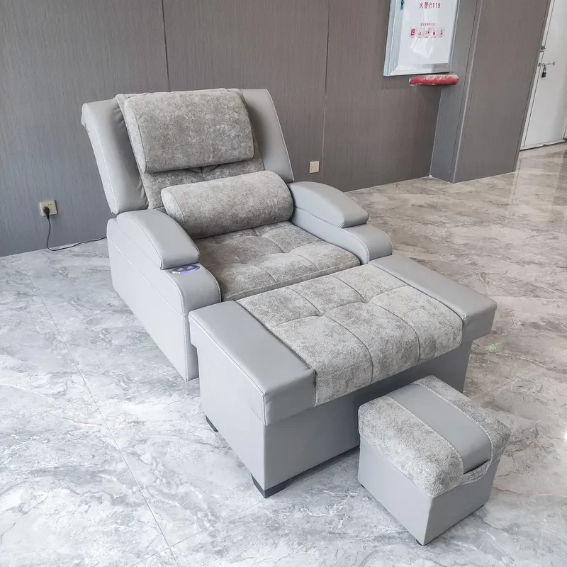 Electric Adjustable Folding Massage Bed PU Leather Metal Frame Foot Bath Spa Beauty Salon Chair Portable Therapy Table