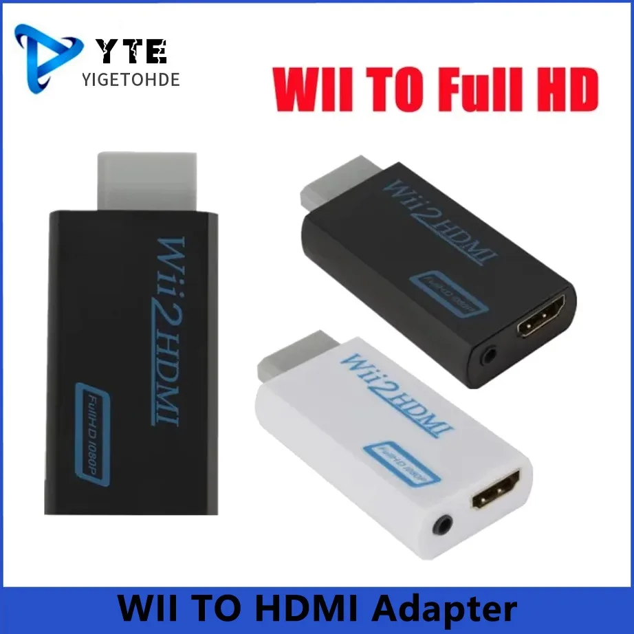 

YIGETOHDE WII to HDMI Converter Full HD 1080P WII to HDMI Wii 2 HDTV Converter Adapter 3.5mm Audio for PC HDTV Monitor Display