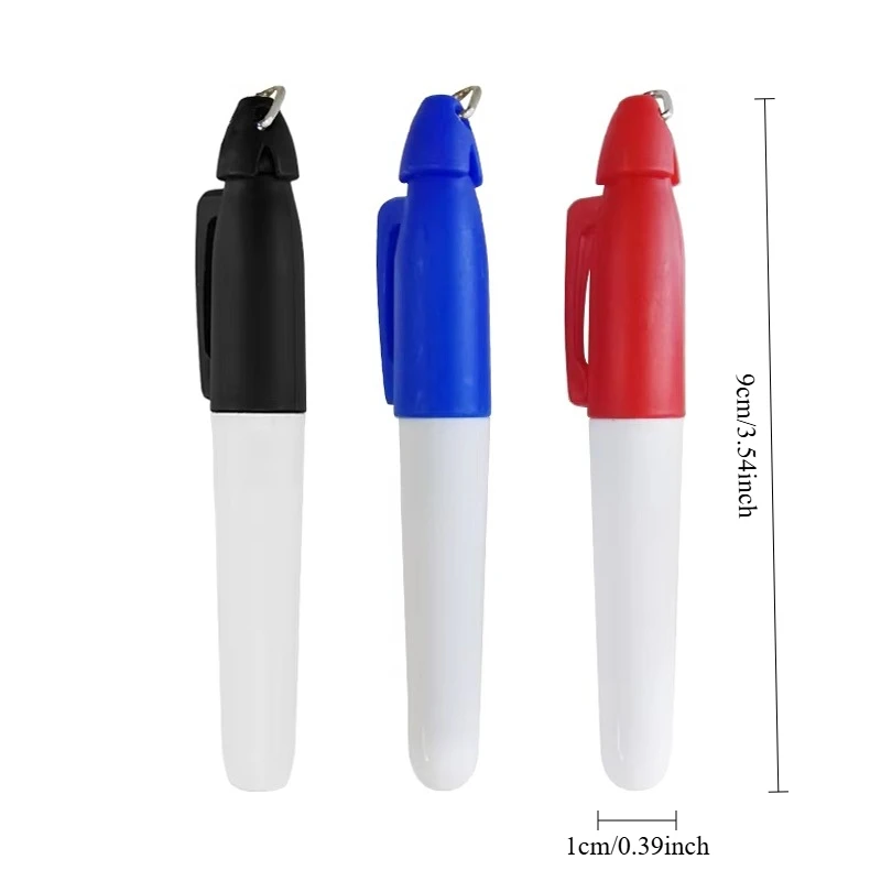 PGM 3 Pcs Golf Ball Liner Marker Pen Black Red Blue 3 Colours Plastic Waterproof Putter Line Pen Golf Training Accessories