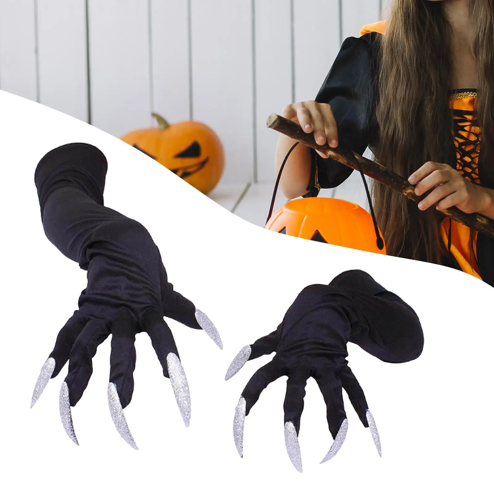 Halloween Heksenhandschoenen Lichtgewicht Poothandschoenen voor Carnaval Stage Performance