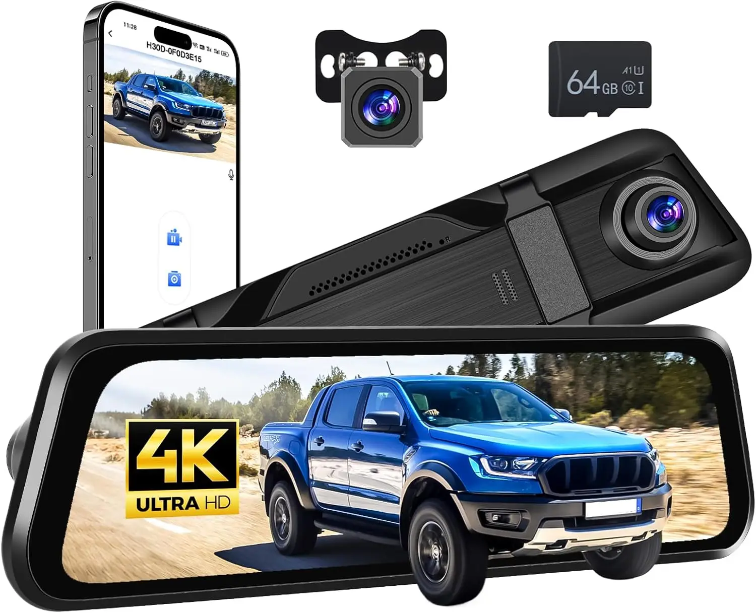 4K Mirror Cam Front…