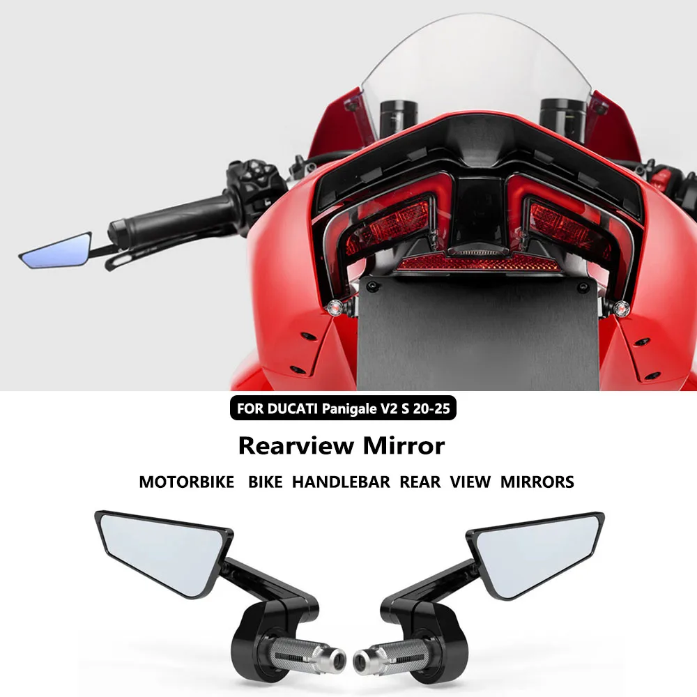 

Motorcycle Aluminum Bar End Side Rearview Mirror Universal Motorbike Bike Handlebar Rear View Mirrors For DUCATI Panigale V2 S