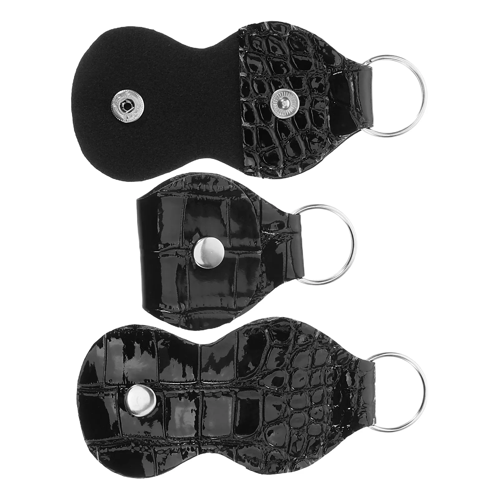

3Pcs Guitar Pick Display Case Versatile Keychain Holder Durable Fake Portable Organizer for Musicians Plectrum Bag