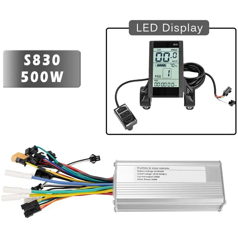 75STO-Scooter Motor Controller 24V-48V 500W 25A Electric Bike Brushless Controller With LCD Display Ebike Accessories