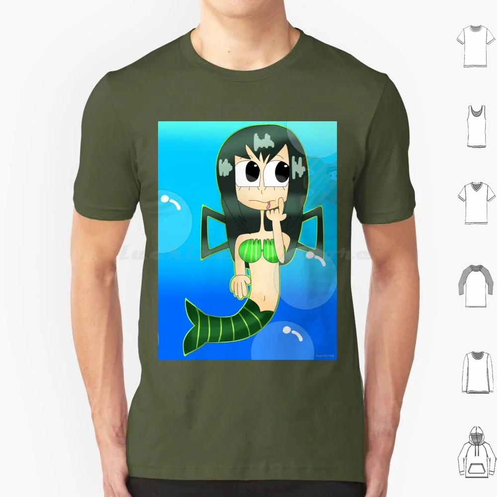 

Tsuyu Asui As A Mermaid T Shirt Cotton Men Women DIY Print Tsuyuasui Mermaid Froppy