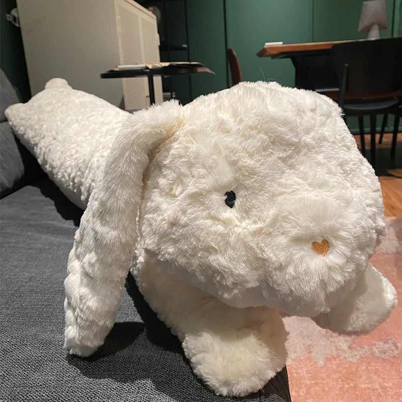 115cm Rabbit Cute Plush Toy Doll Coral Fleece Pillow of PP Cotton Filler Living Room Sofa Stuffed Animal Cushion Lumbar Pillow