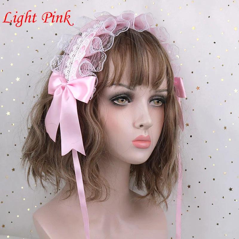 Cinta de lazo de encaje japonés, tocado de Lolita, diadema dulce, linda chica suave, accesorios para el cabello de Cosplay de Anime