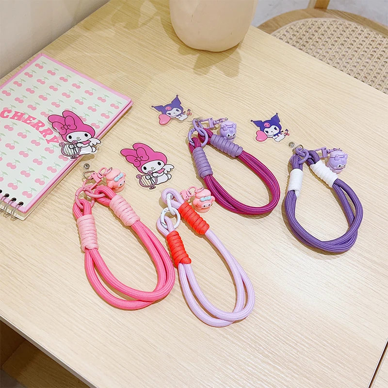 Samrio Woven Mobile Phone Lanyard Cartoon Short Wrist Lanyard Anti Loss Card Strip Style Universal Phone Case Strap