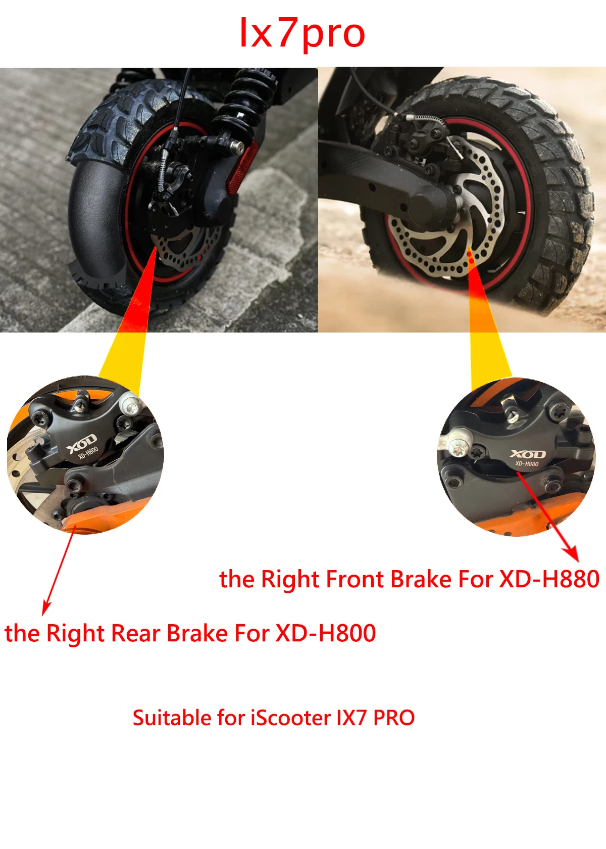 XOD H800/H880 Elektroroller Hydraulische Ölbremse für IScooter IX4, IX5s W9 Elektroroller Hydraulische Scheibenbremse – Detail 1