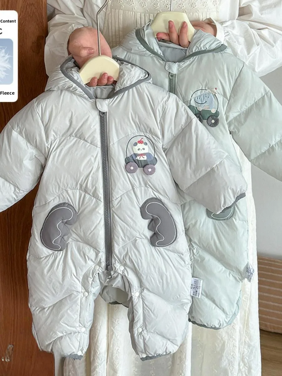 

Зимний пуховый комбинезон с капюшоном Thiened для маленьких мальчиков, исходящая одежда, класс A с мультяшным рисунком, Quali Long Sve Cleanfit Sle