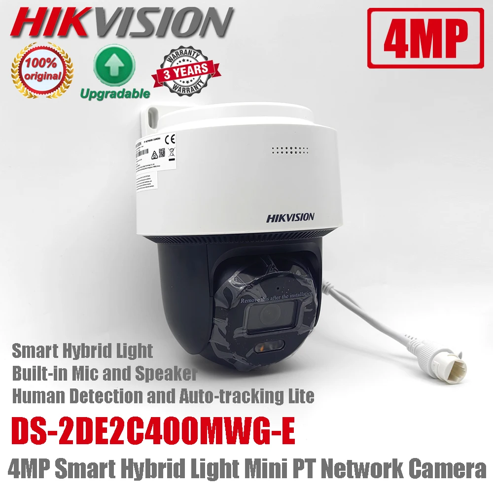 Original Hikvision DS-2DE2C400MWG-E 4MP IR PoE Auto-tracking Two Way Audio Smart Hybrid Light PTZ Network Camera