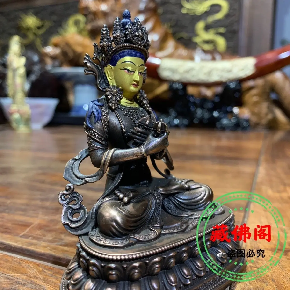 10 cm King Kong always holds pure copper Seiko Tibetan household bronze statue Buddha statue bronze ornaments Buddhist temple 3