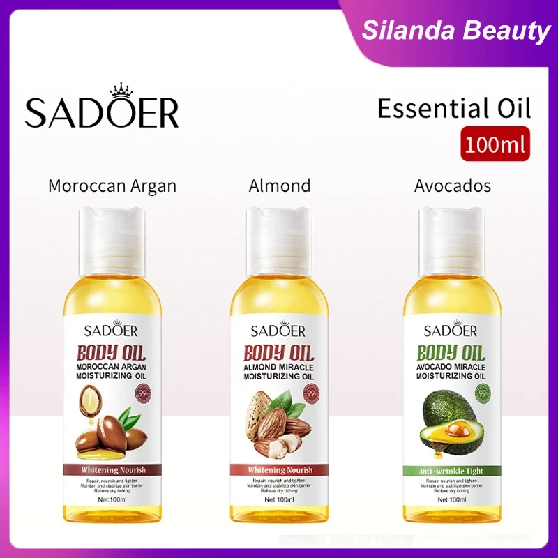 

Silanda Beauty Moroccan Argan Almond Avocados Body Oil 100ml Korean Skincare Anti Wrinkle Whitening Moisturizing Essential Oil