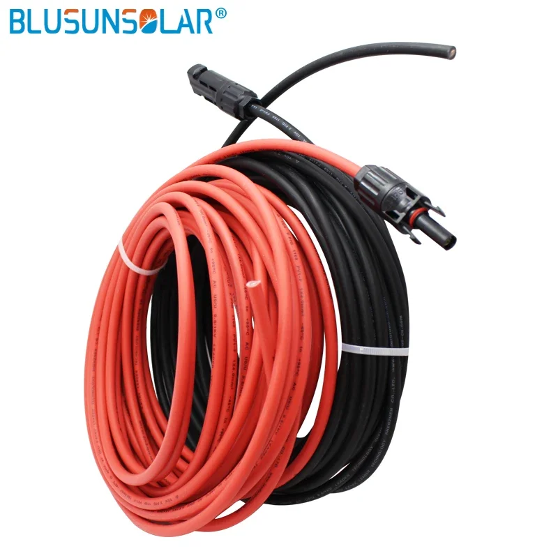 1 Pair M/F  Solar Cable Connector Solar PV Cable Copper Wire with  Connector Extension Cable 6/4/2.5 Mm2 10/12/14 AWG