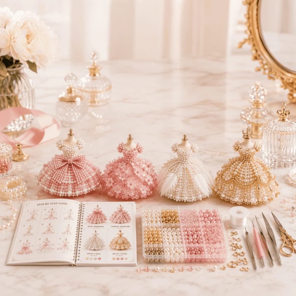 Tiny Beads 3D Beaded Dress Kit - đánh giá và giá Art Craft And Design