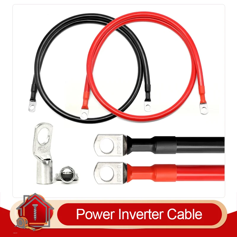 Batterie-Verbindungskabel Rot Schwarz 8 6 4AWG Mit M8 X 20/30/40/50/60/100CM SC-Anschluss RV Reinkupferkern Stromwechselrichter-Kabel