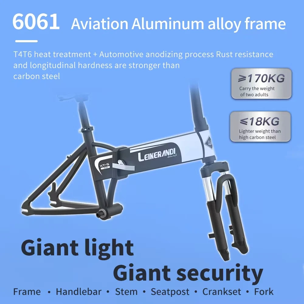 EKX XT-5 Opvouwbare mini-elektrische fiets voor volwassenen 500 W borstelloze motor Aluminium ebikes Lithiumbatterij Draagbare E-bike bromfiets