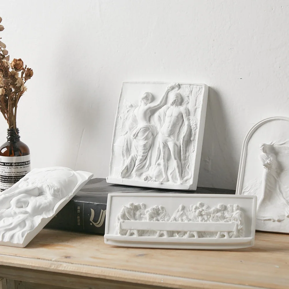 Resin The Last Supper Religious Greek Bust Sculpture 3D Relief Collectible Figurines Home Office Indoor Desktop Decorative