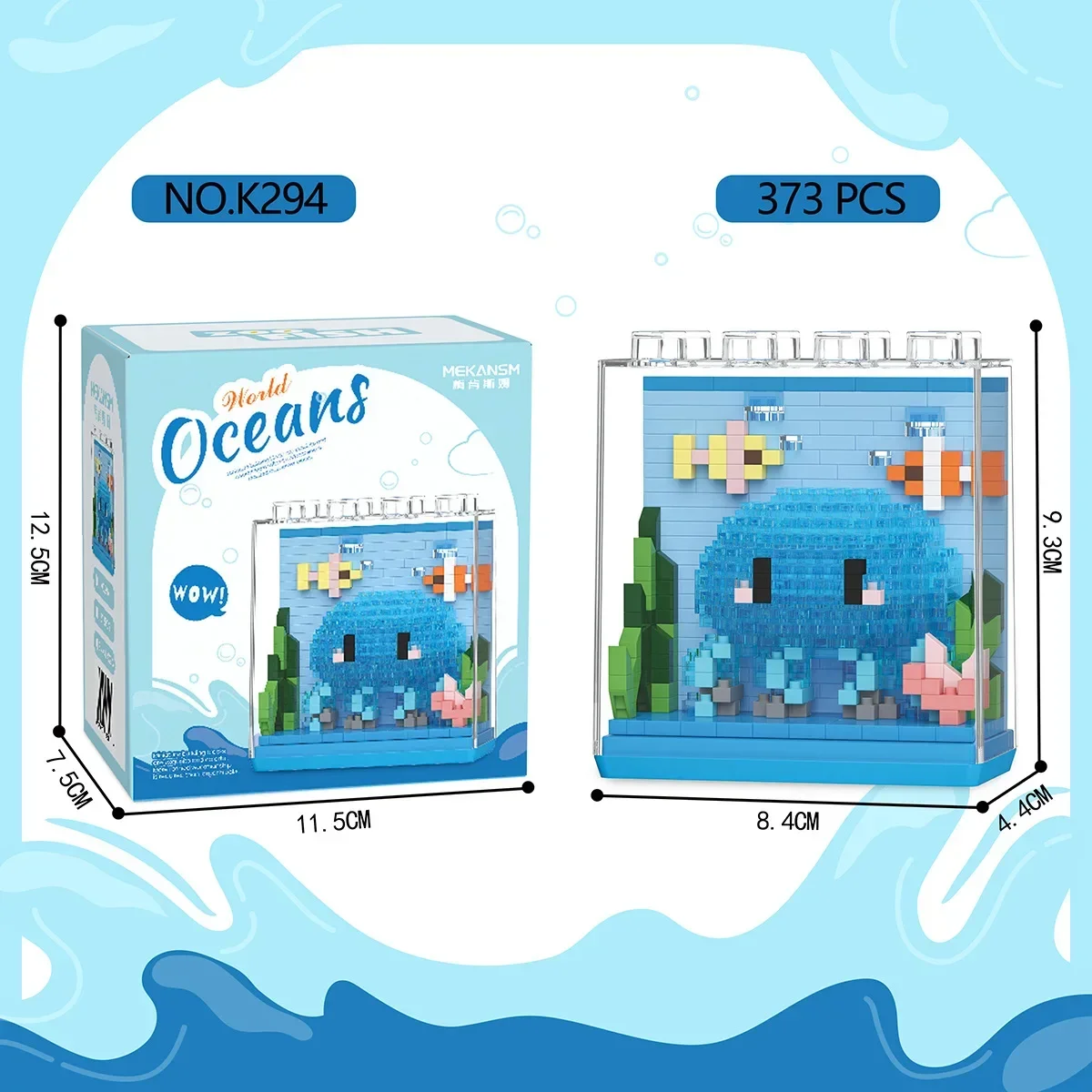 Marine Organism กล่องบล็อกอาคาร Sea Lion Dolphin ปลาวาฬสีฟ้าสัตว์ประกอบ Mini Micro อิฐรูปของเล่นสําหรับของขวัญเด็ก
