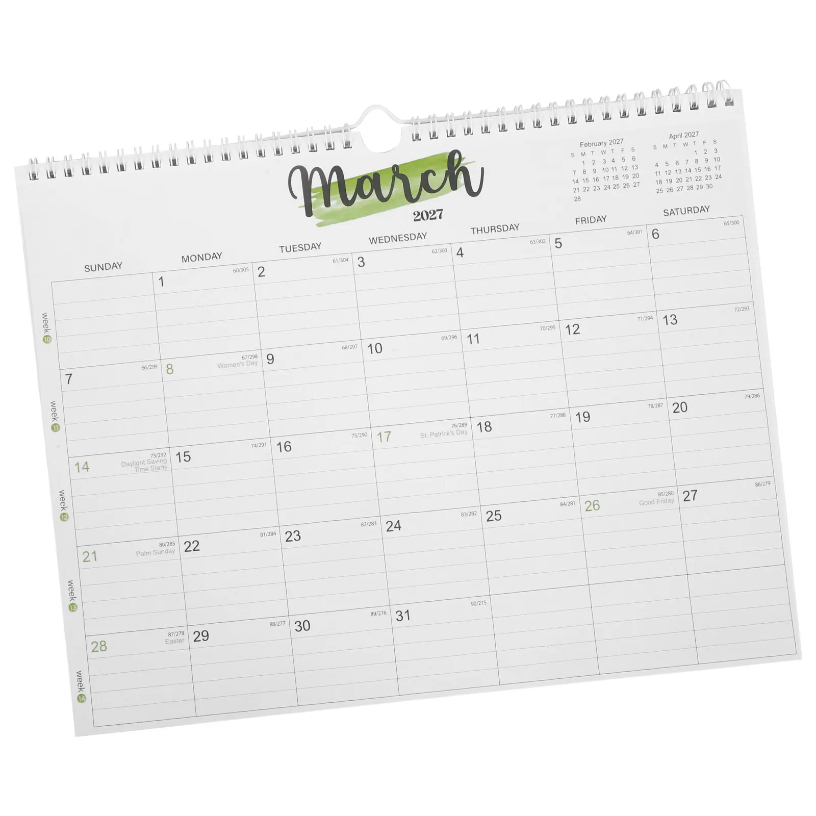 

18 Month 2026 Wall Calendar Large Block Yearly Planner Holiday Dates Spiral Binding Twin Wire For Home Office School Family 2026